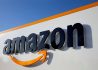 FILE PHOTO: The logo of Amazon is seen at the company logistics centre in Boves
