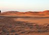 Merzouga sand dunes at sunset in the Sahara desert